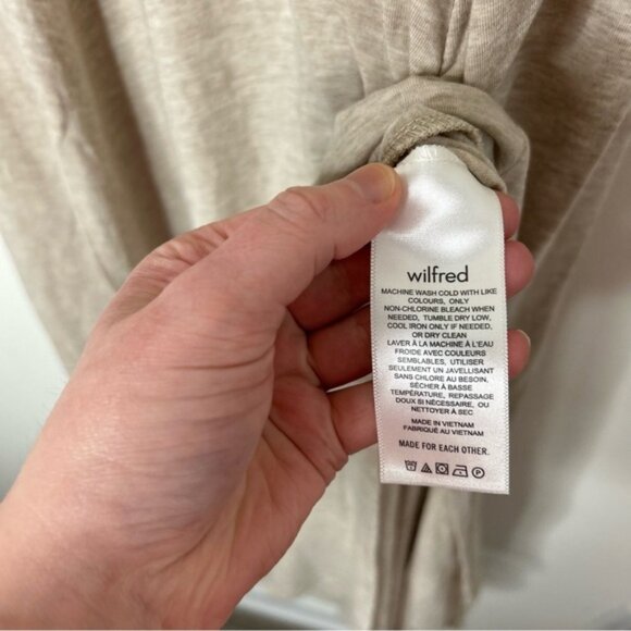 ARITZIA WILFRED Market Slit Dress Square neck Midi Tank jersey beige Size Small - Picture 14 of 15